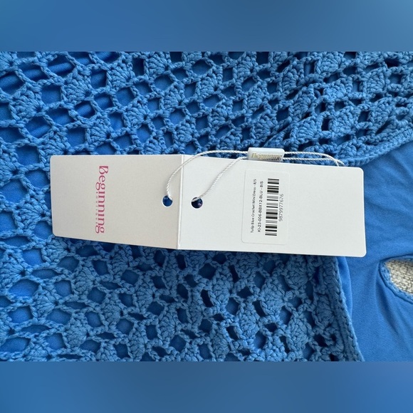 Beginning Boutique Tulip Blue Crochet Mini Dress​​ - Picture 5 of 6
